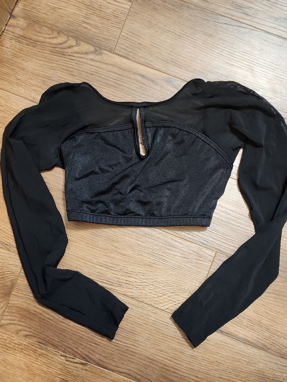 Body Wrappers Dance Crop Mesh Long Sleeve
